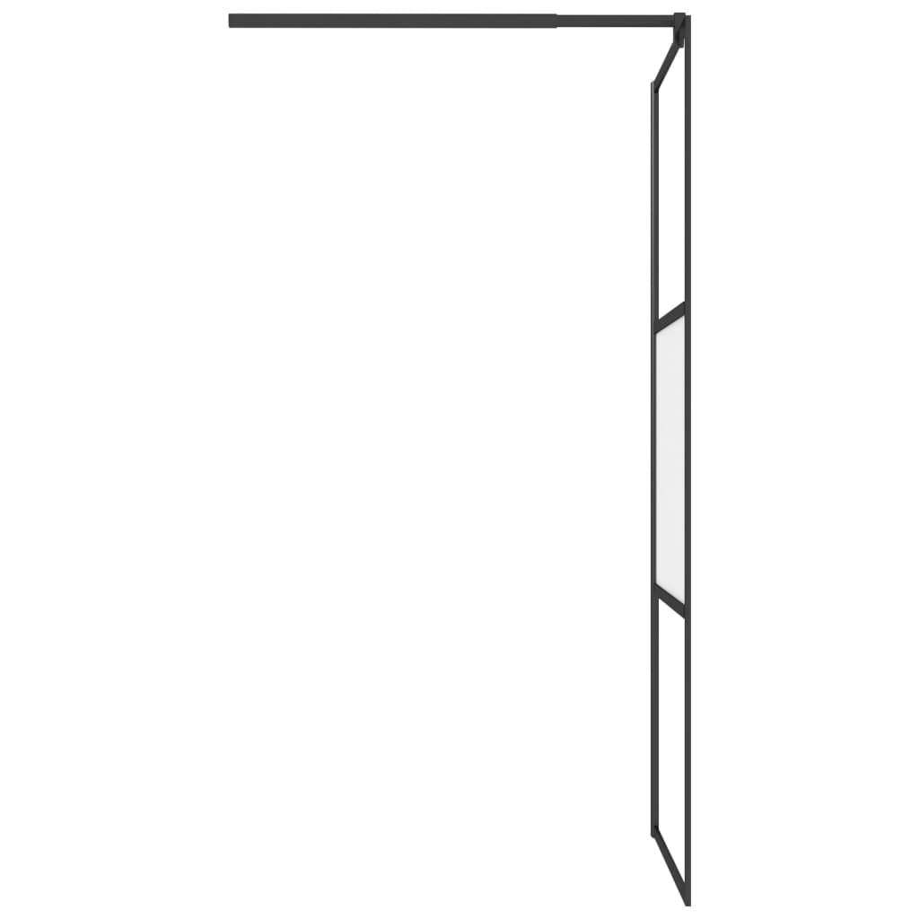 Bruseafskærmning til bruseniche 80x195 cm ESG halvmat sort