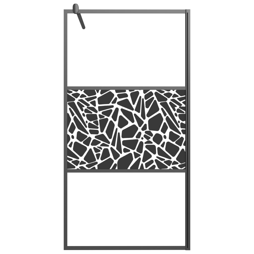 Brusevæg til brusekabine 100x195cm ESG sten design sort