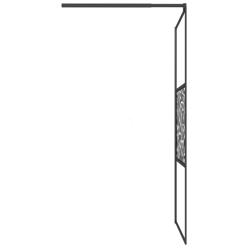 Brusevæg til brusekabine 100x195cm ESG sten design sort