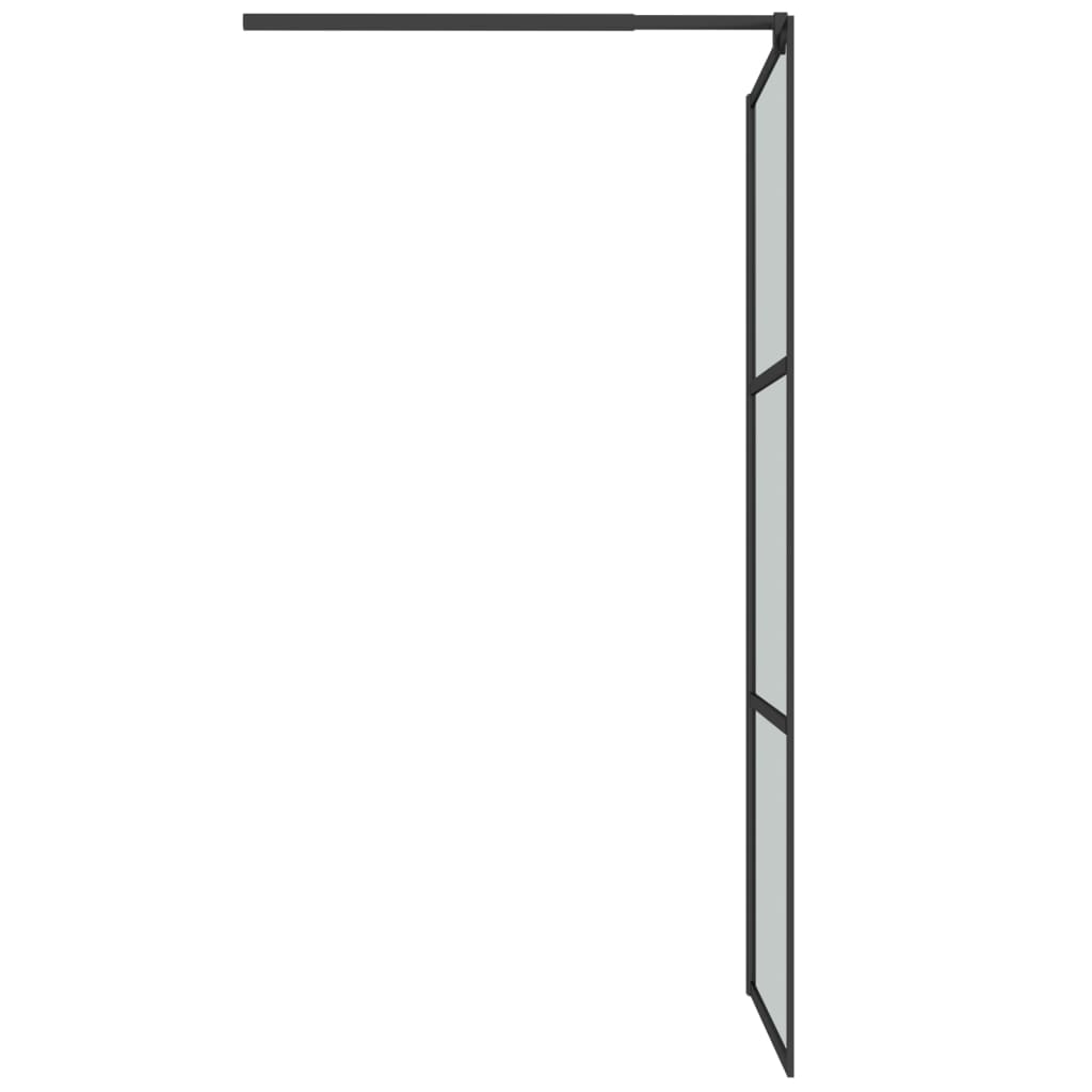 Bruseafskærmning til bruseniche 80x195 cm mørkt hærdet glas sort