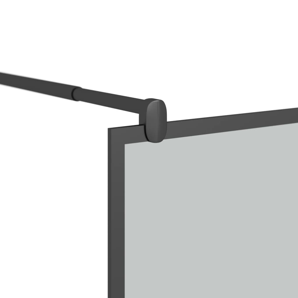 Bruseafskærmning til bruseniche 80x195 cm mørkt hærdet glas sort