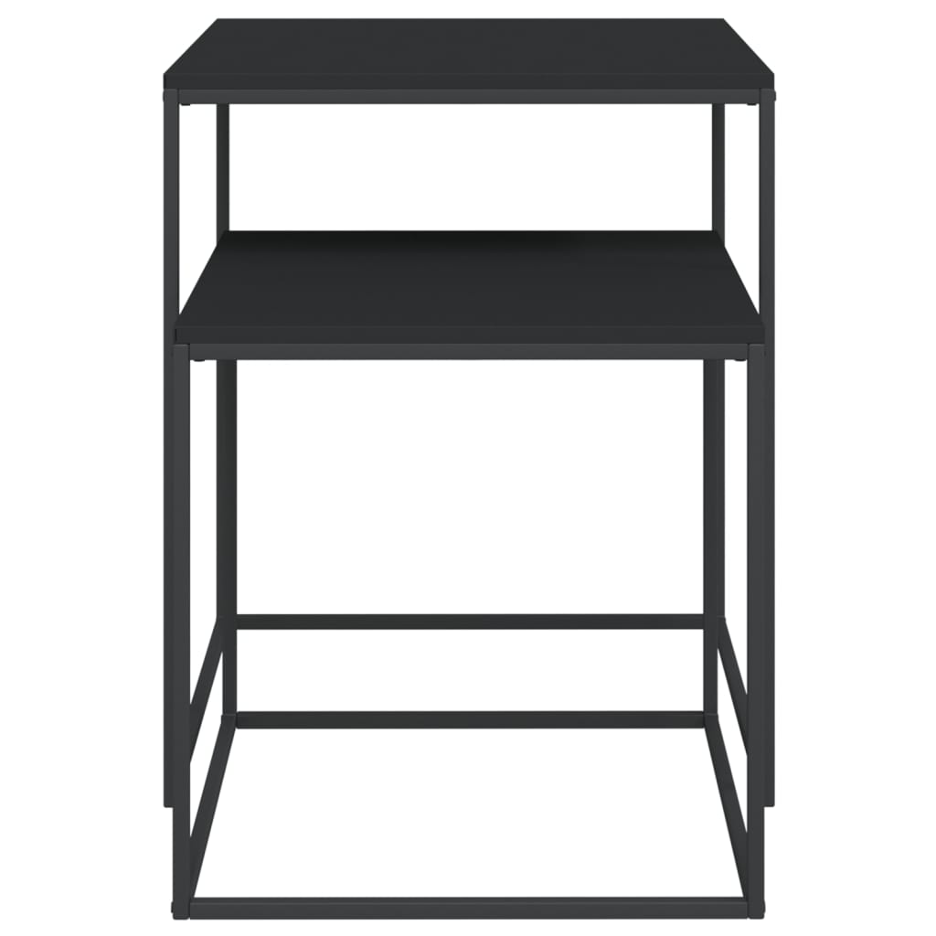 sofabordssæt 2-delt træbaseret materiale og metal