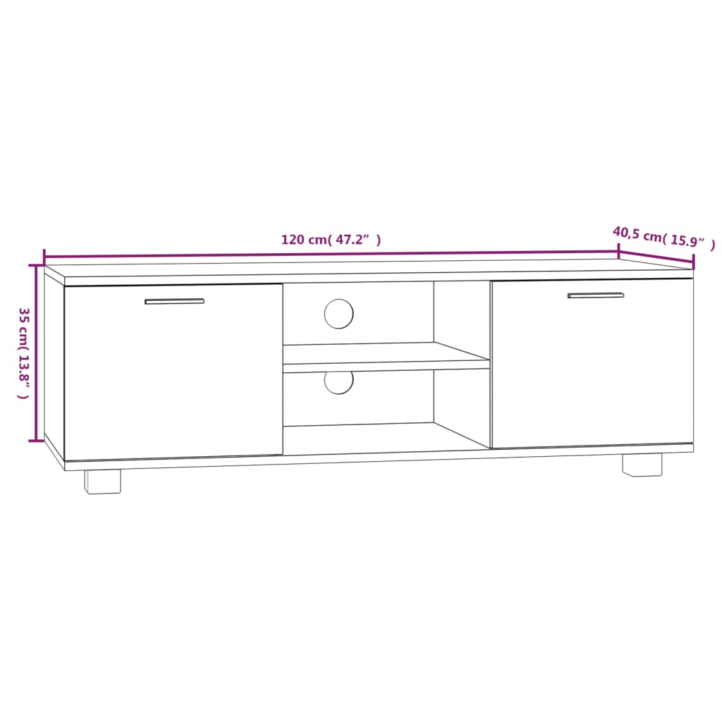 Tv-møbel Sonoma eg 120x40,5x35 cm træmateriale