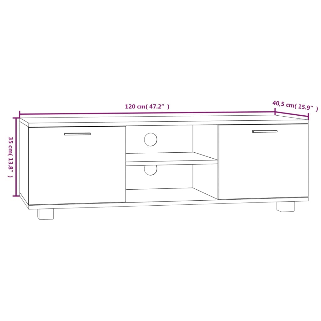 TV-skab Sort 120x40,5x35 cm Træ Materiale