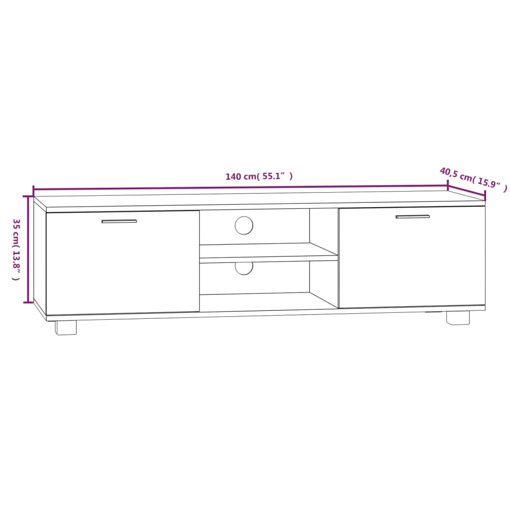 TV-skab Hvid 140x40,5x35 cm Træ Materiale