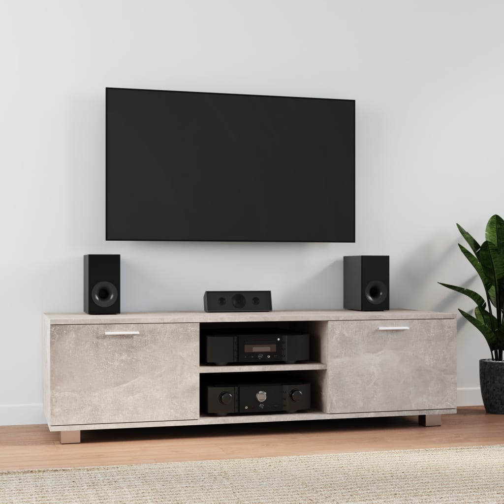 TV-møbel betongrå 140x40,5x35 cm træmateriale