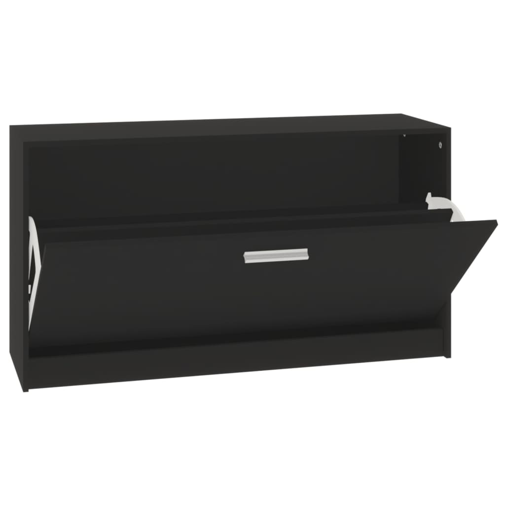Schuhbank Schwarz 80 x 24 x 45 cm Holzwerkstoff