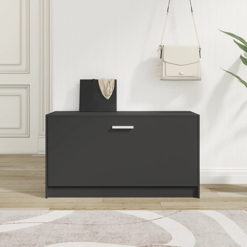 Schuhbank Schwarz 80 x 24 x 45 cm Holzwerkstoff