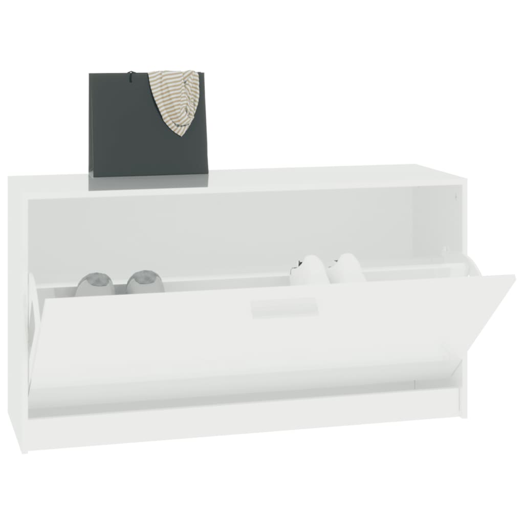Schuhbank Hochglanz-Weiß 80 x 24 x 45 cm Holzwerkstoff