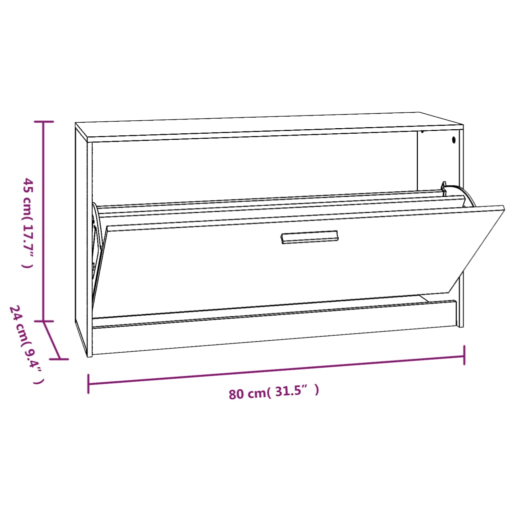 Schuhbank Hochglanz-Weiß 80 x 24 x 45 cm Holzwerkstoff