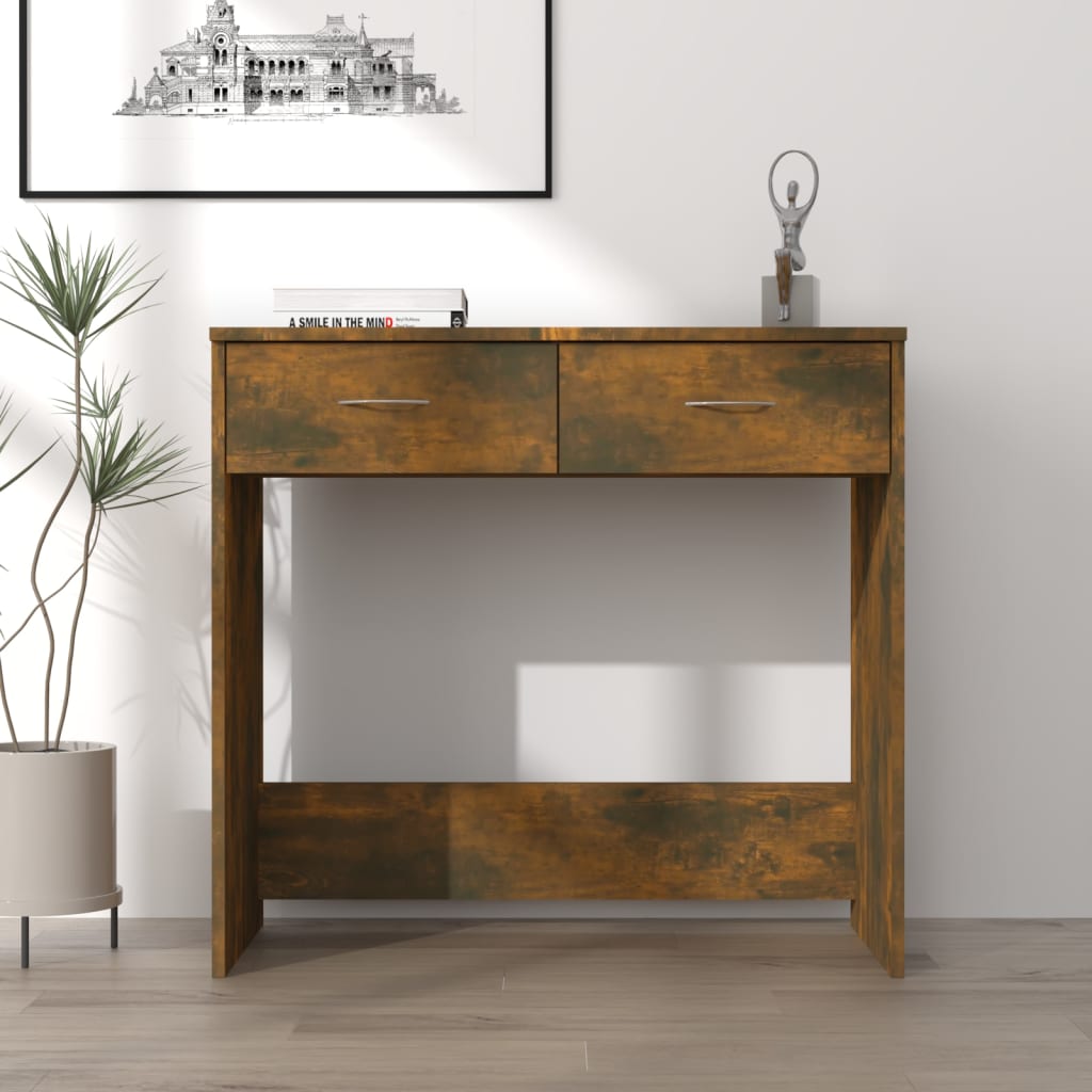 Skrivebord Røget Eg 80x40x75 cm Træmateriale