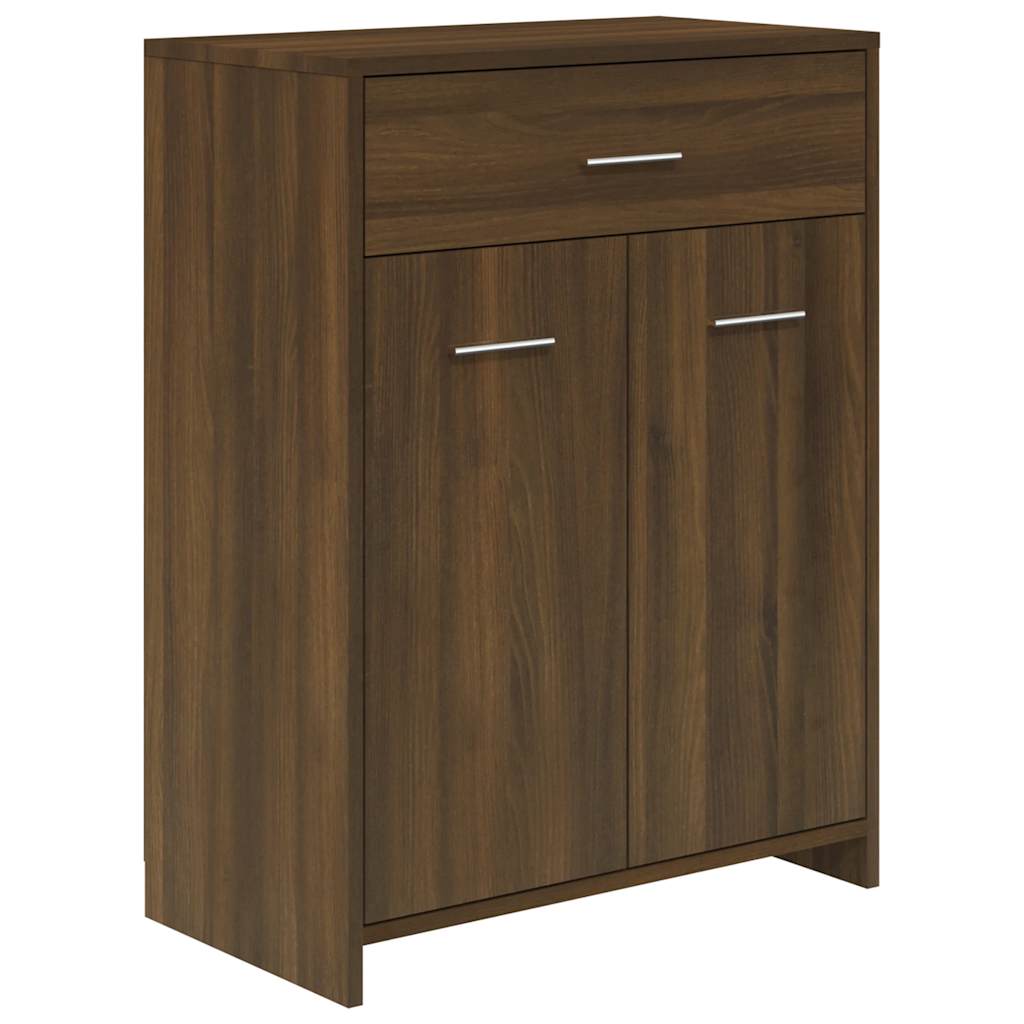 Badeværelsesskab Brun Eg Look 60x33x80 cm Træmateriale