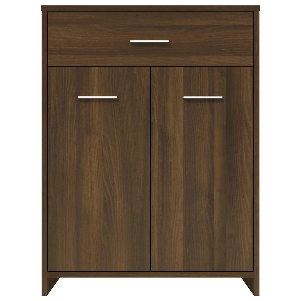 Badeværelsesskab Brun Eg Look 60x33x80 cm Træmateriale
