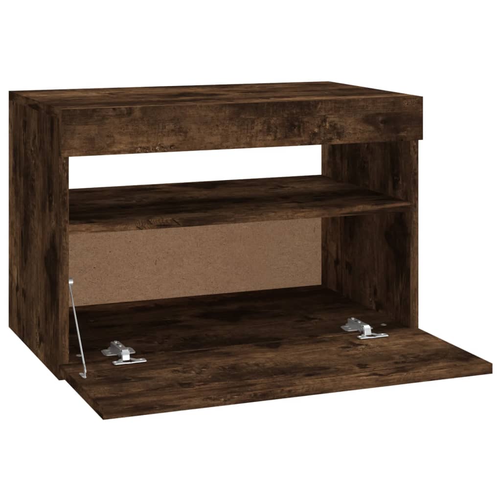 TV-Schrank mit LED-Leuchten Räuchereiche 60x35x40 cm