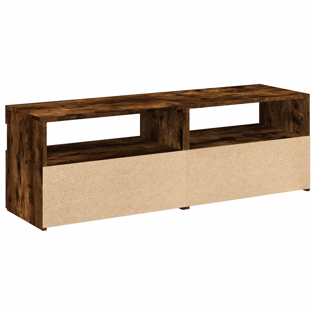 TV-Schränke 2 Stk. mit LED-Leuchten Räuchereiche 60x35x40 cm