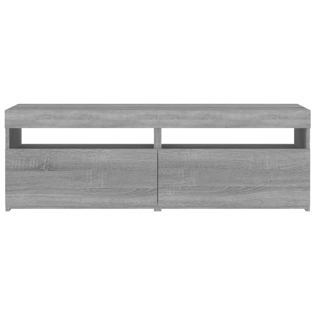 TV-Schränke 2 Stk. mit LED-Leuchten Grau Sonoma 60x35x40 cm