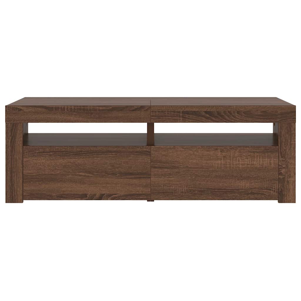 TV-Schrank mit LED-Leuchten Braun Eichen-Optik 120x35x40 cm