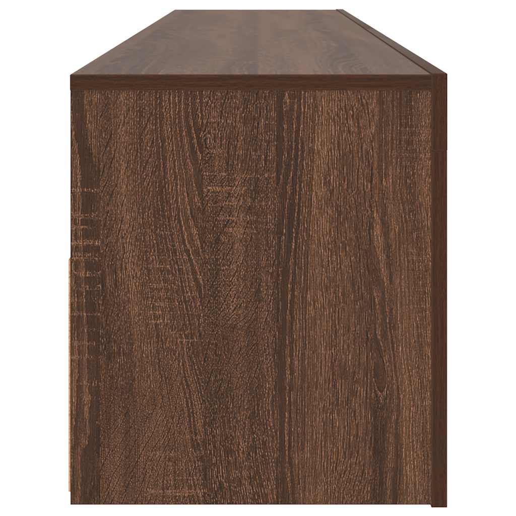 TV-Schrank mit LED-Leuchten Braun Eichen-Optik 120x35x40 cm