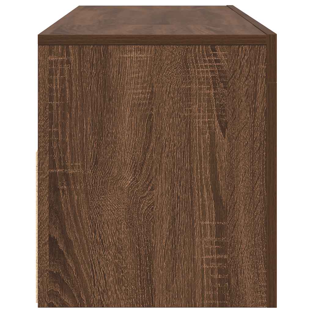 TV-Schrank mit LED-Leuchten Braun Eichen-Optik 120x35x40 cm