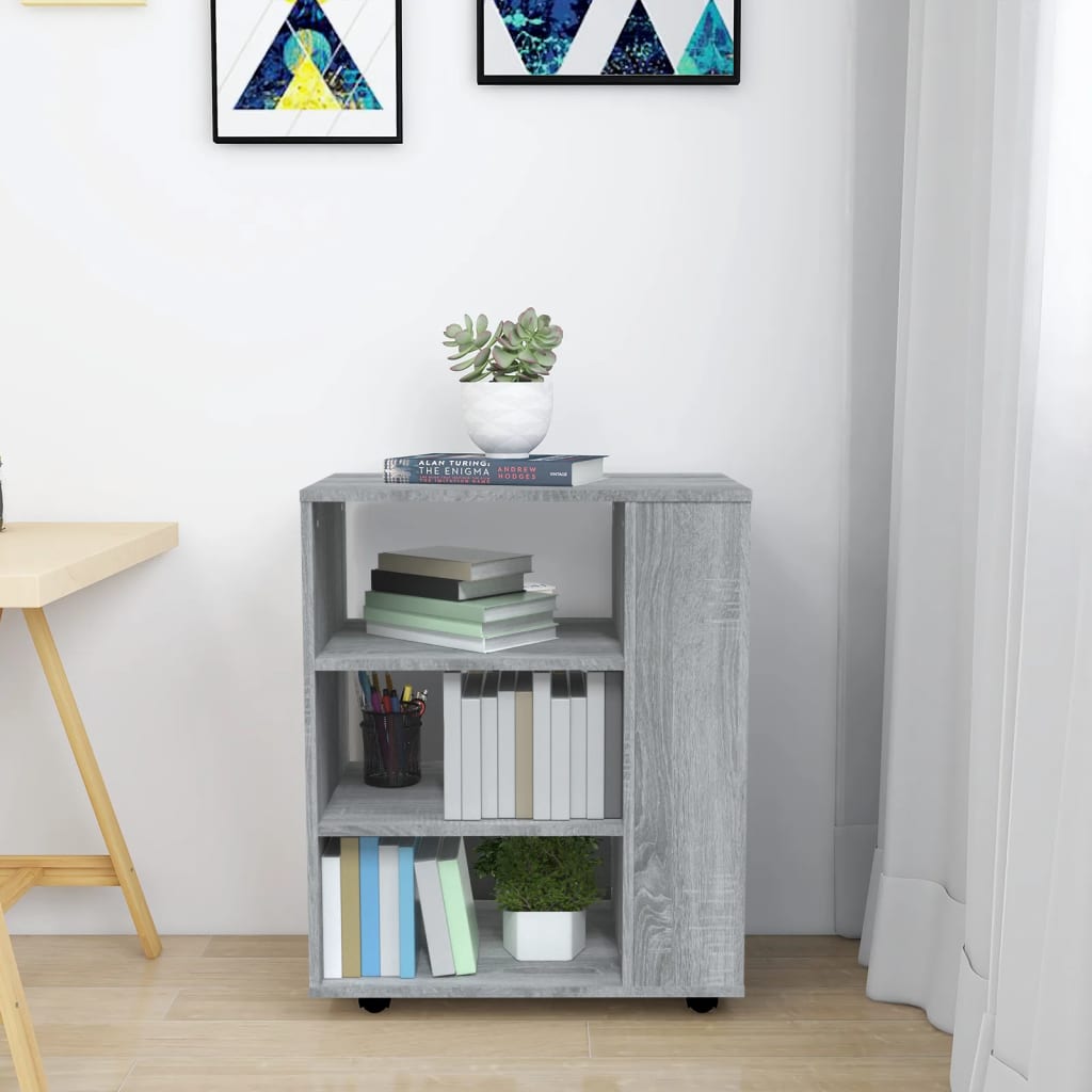 Rulleskab Grå Sonoma 60x35x75 cm Træmateriale