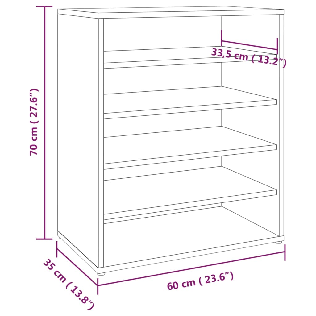 Skoskab Røget Eg 60x35x70 cm Træmateriale
