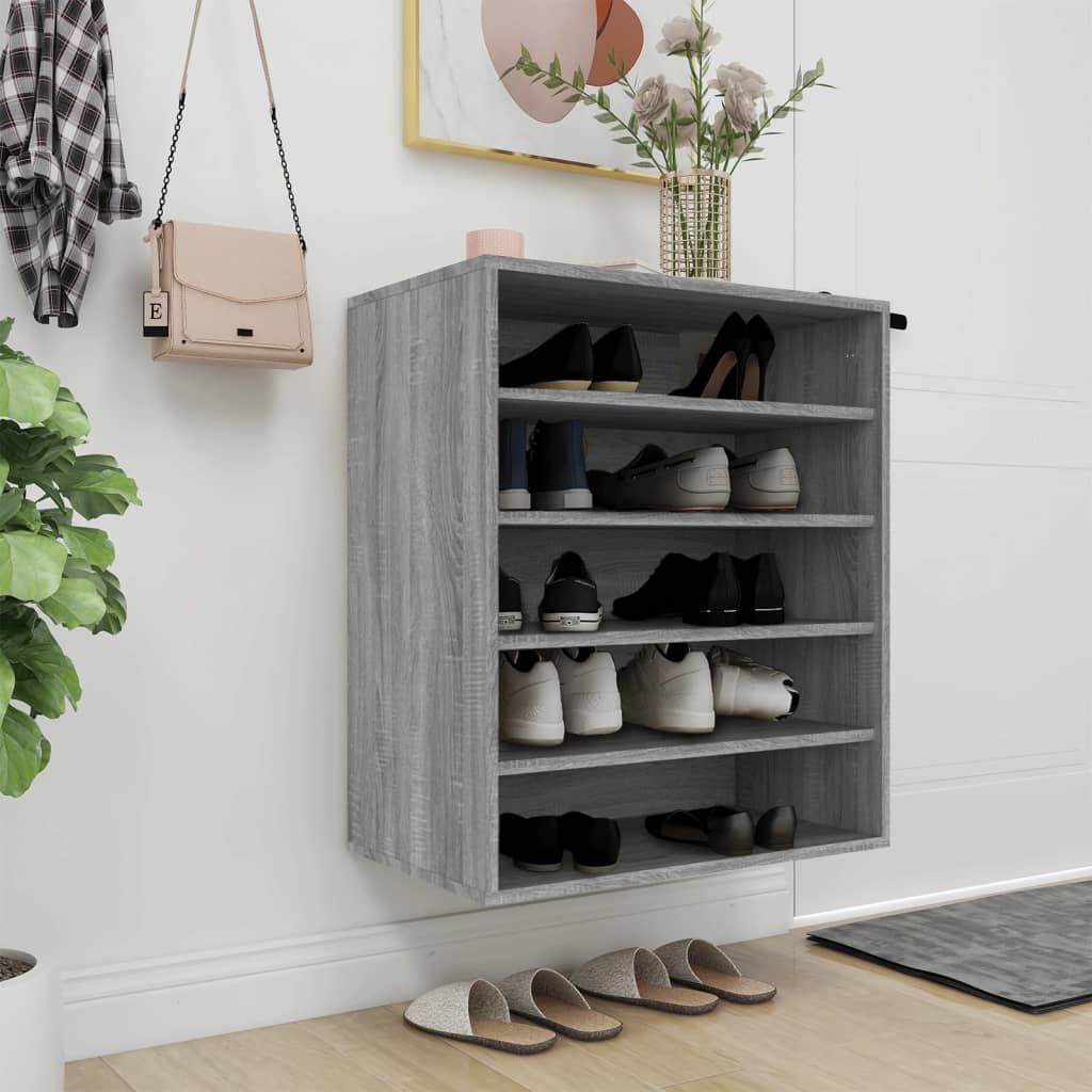 Skoskab Grå Sonoma 60x35x70 cm Træmateriale