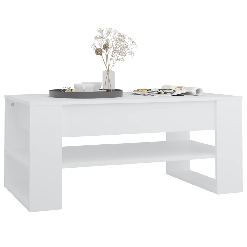 Sofabord Hvid 102x55x45 cm Træ Materiale