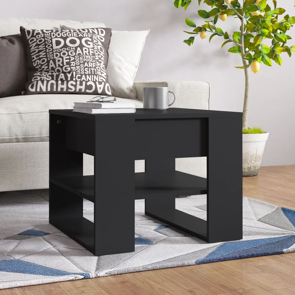 Sofabord Sort 55,5x55x45 cm Træ Materiale