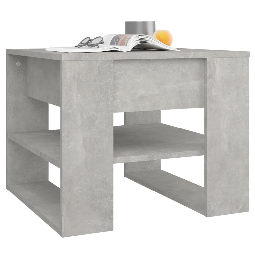 Sofabord betongrå 55,5x55x45 cm træmateriale
