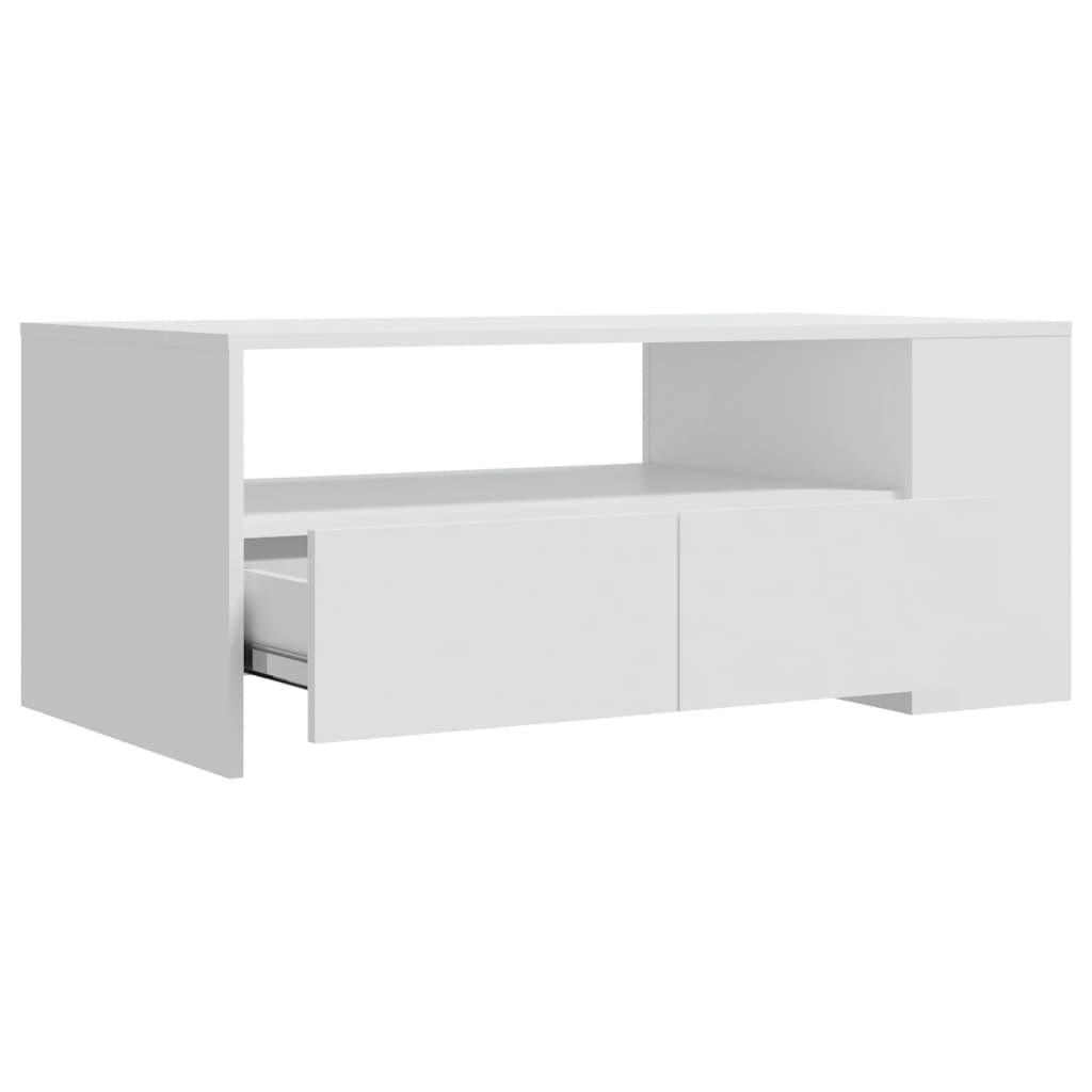 Sofabord Hvid 102x55x42 cm Træ Materiale