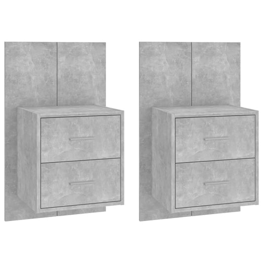 Wand-Nachttische 2 Stk. Betongrau