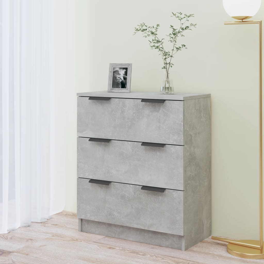 Skænk Beton Grå 60x30x70 cm Træ Materiale