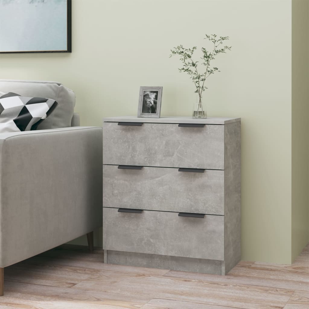 Skænk Beton Grå 60x30x70 cm Træ Materiale