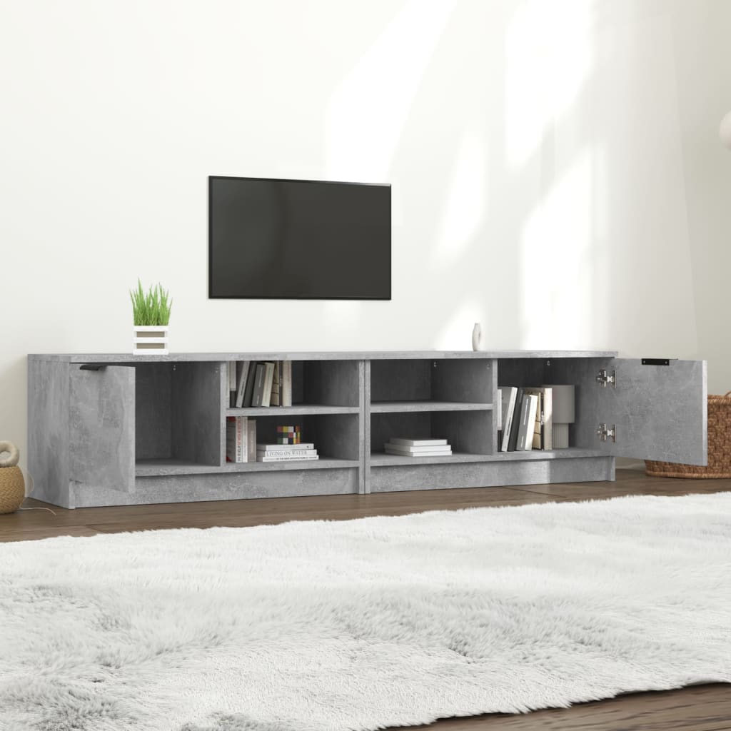 TV-skabe 2 stk Betongrå 80x35x36,5 cm træmateriale