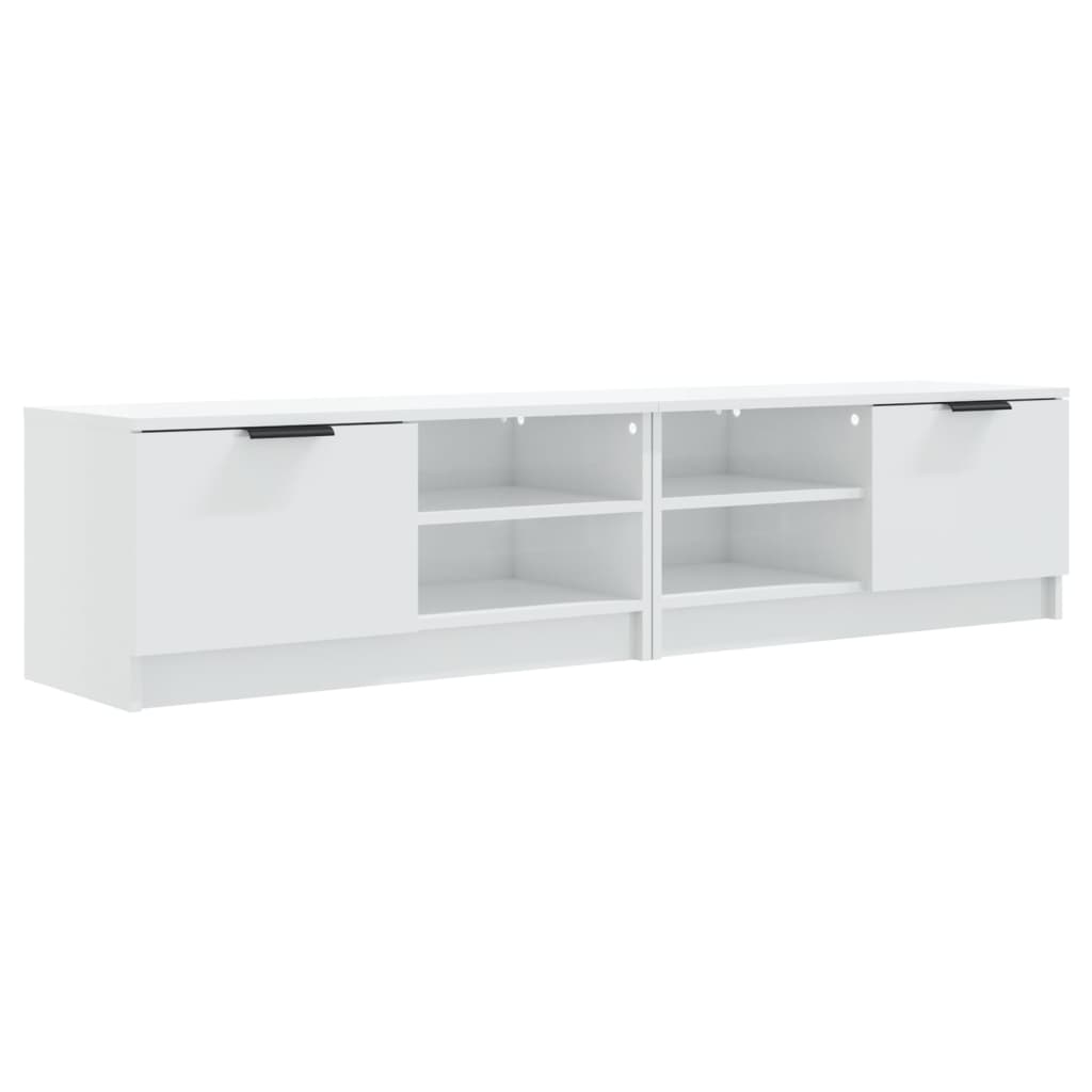 TV-Schränke 2 Stk. Hochglanz-Weiß 80x35x36,5 cm Holzwerkstoff