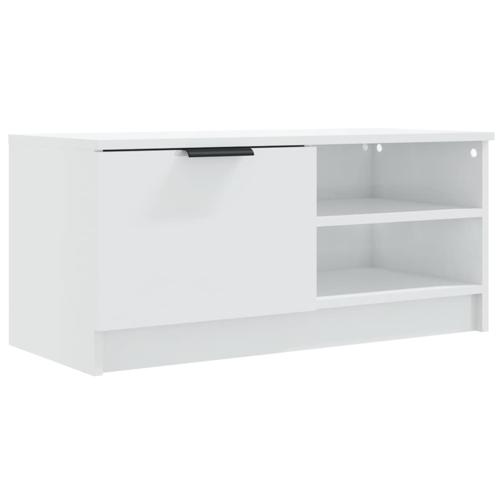 TV-Schränke 2 Stk. Hochglanz-Weiß 80x35x36,5 cm Holzwerkstoff