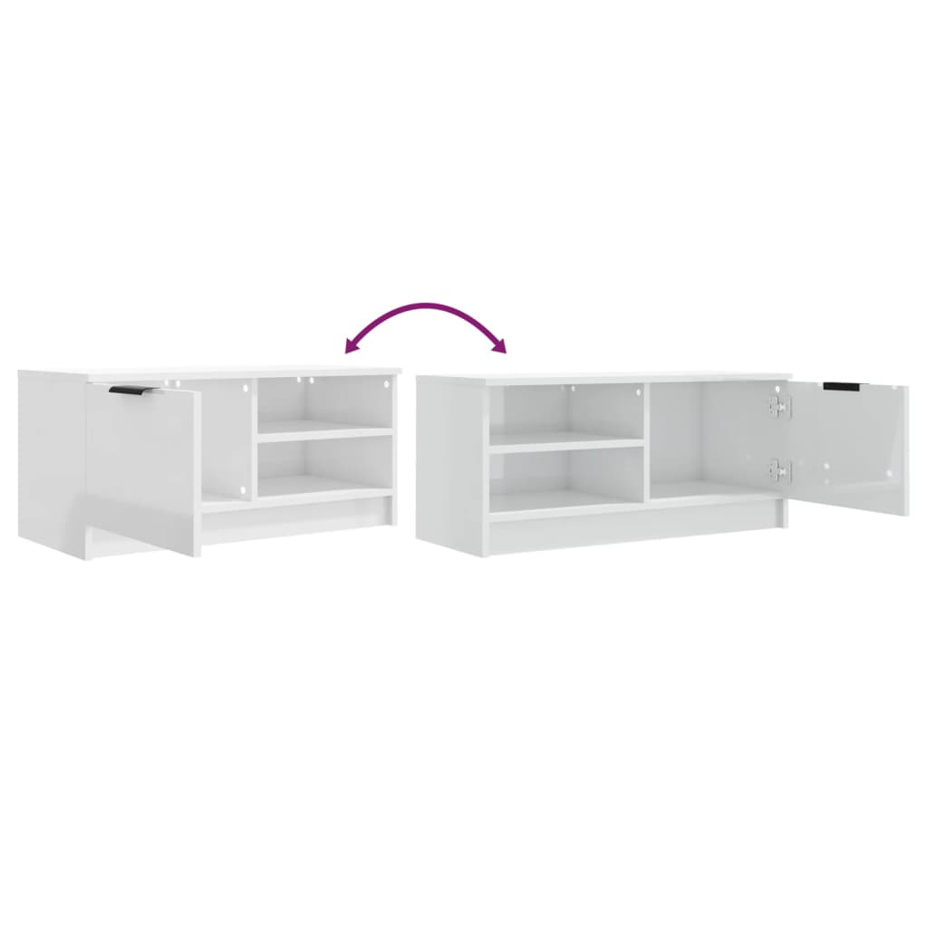 TV-Schränke 2 Stk. Hochglanz-Weiß 80x35x36,5 cm Holzwerkstoff