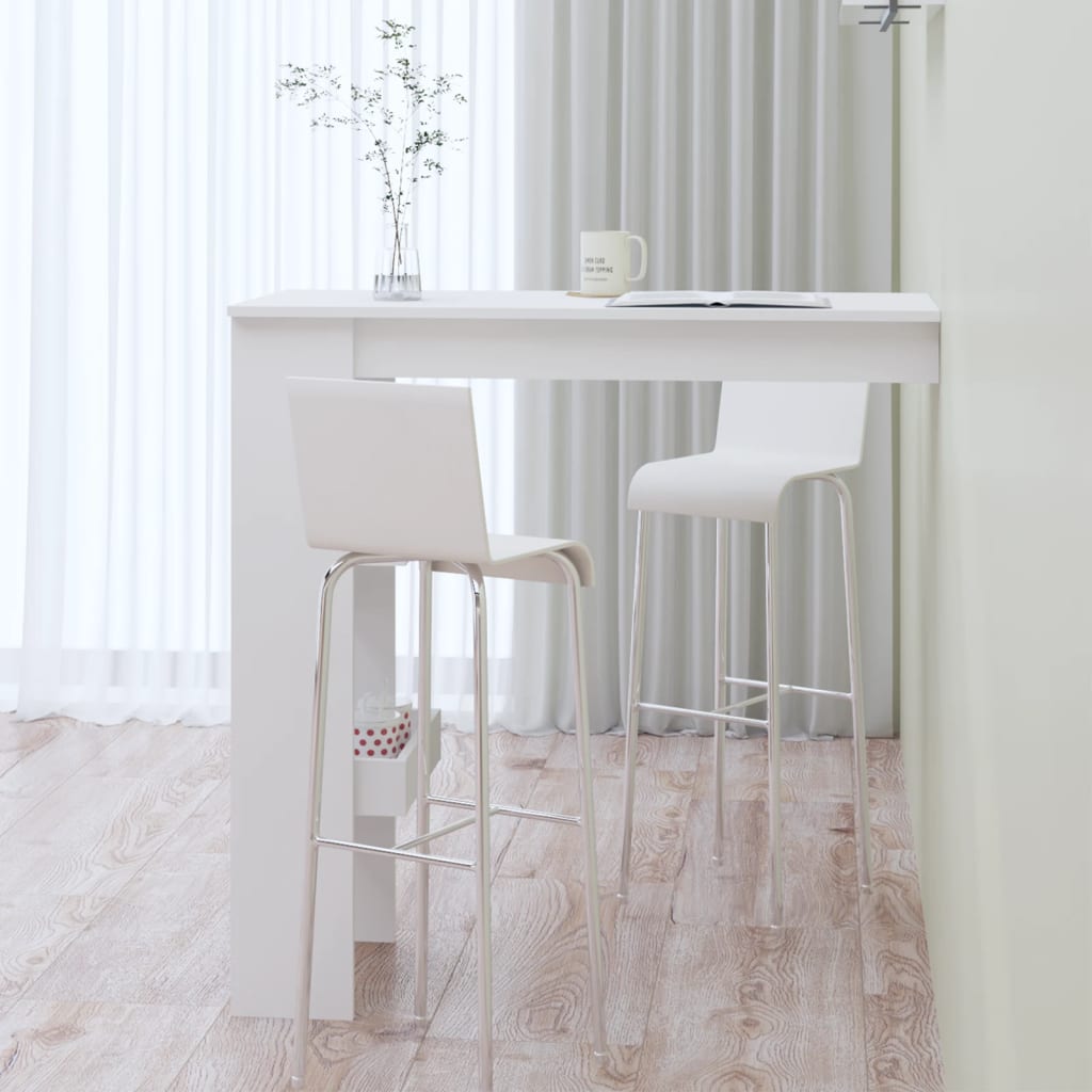 Wall Bar Bord Hvid 102x45x103,5 cm Træ Materiale