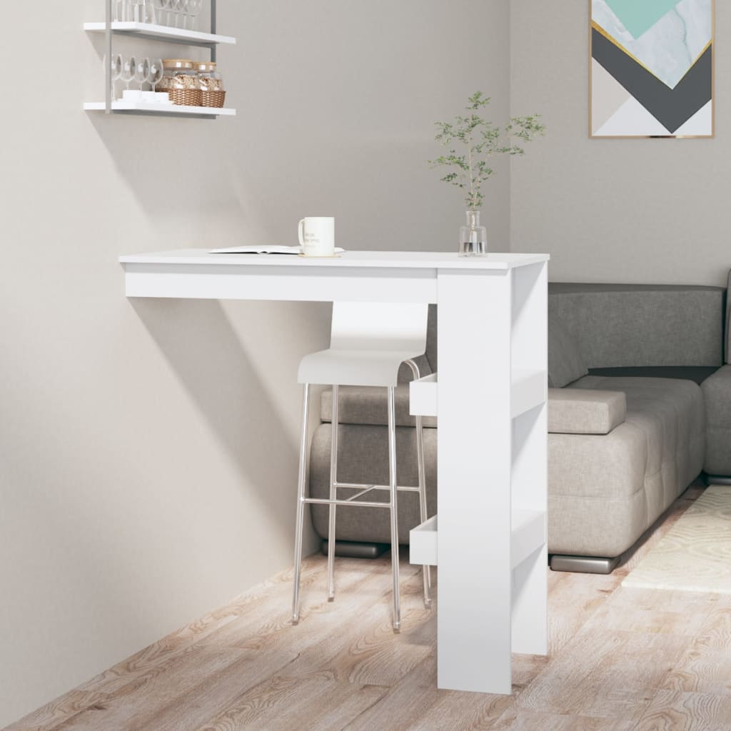 Wall Bar Bord Hvid 102x45x103,5 cm Træ Materiale