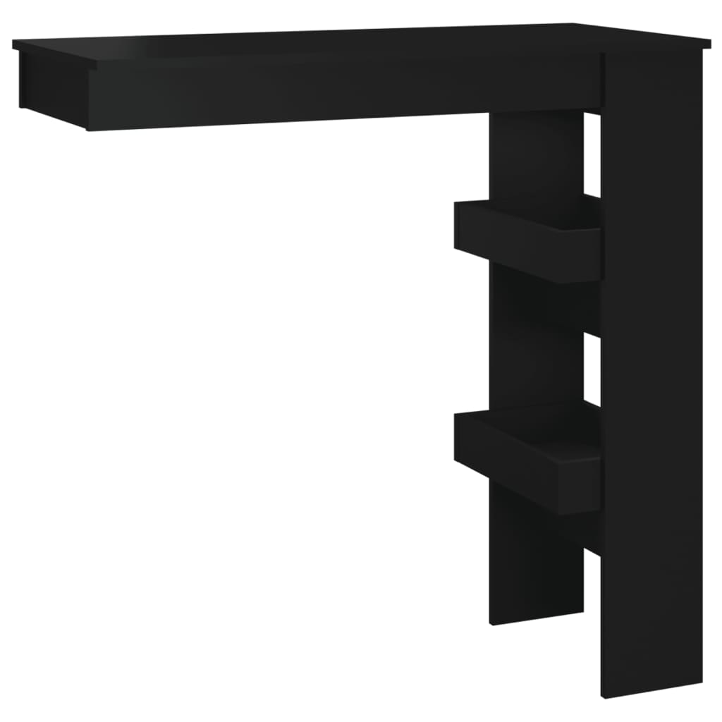 Wall Bar Bord Sort 102x45x103,5 cm Træ Materiale