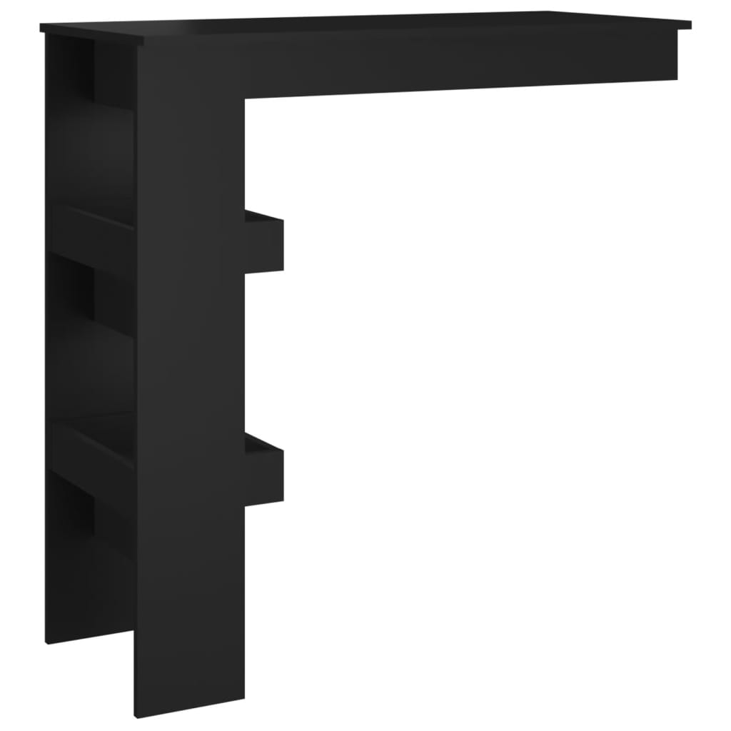 Wall Bar Bord Sort 102x45x103,5 cm Træ Materiale