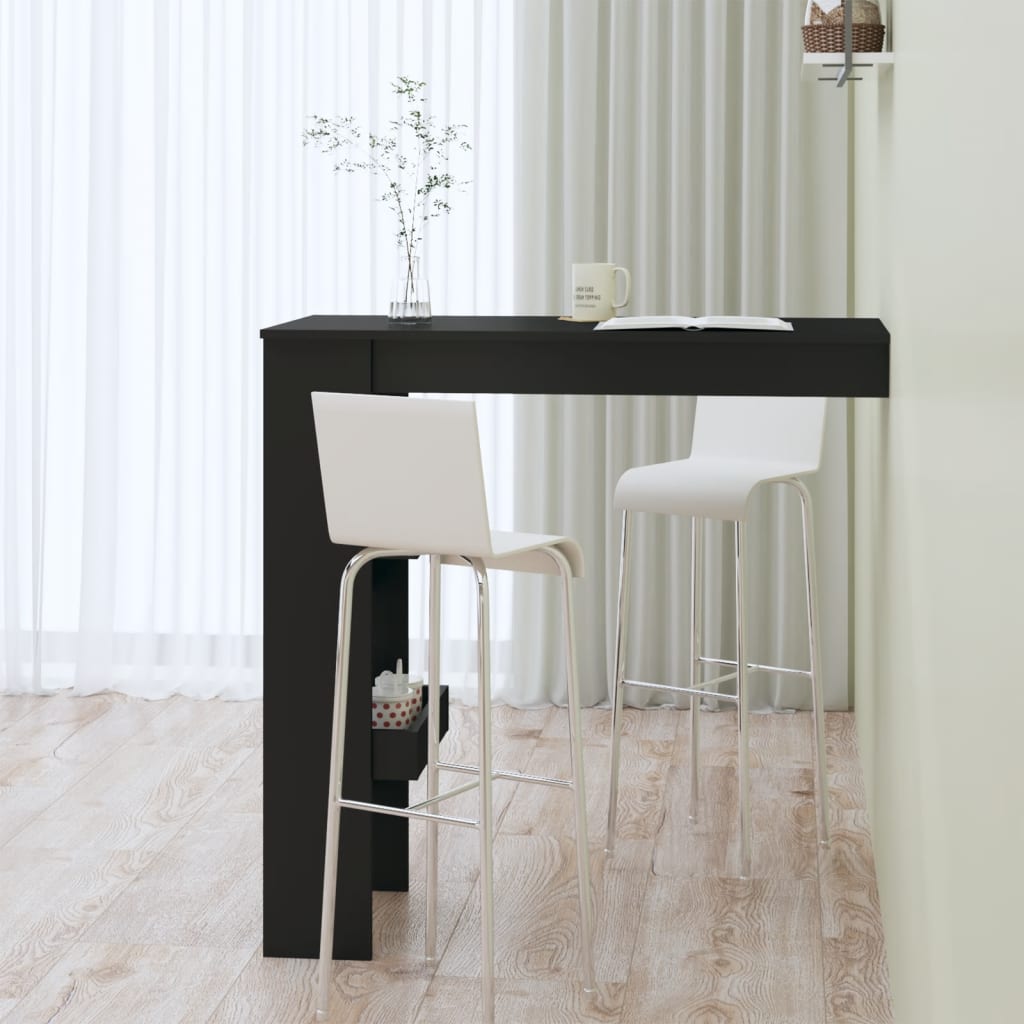 Wall Bar Bord Sort 102x45x103,5 cm Træ Materiale