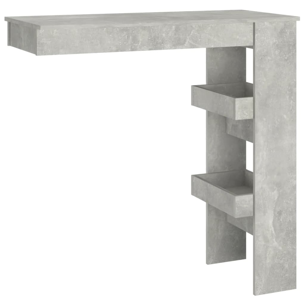 Væghængt barbord betongrå 102x45x103,5 cm træmateriale