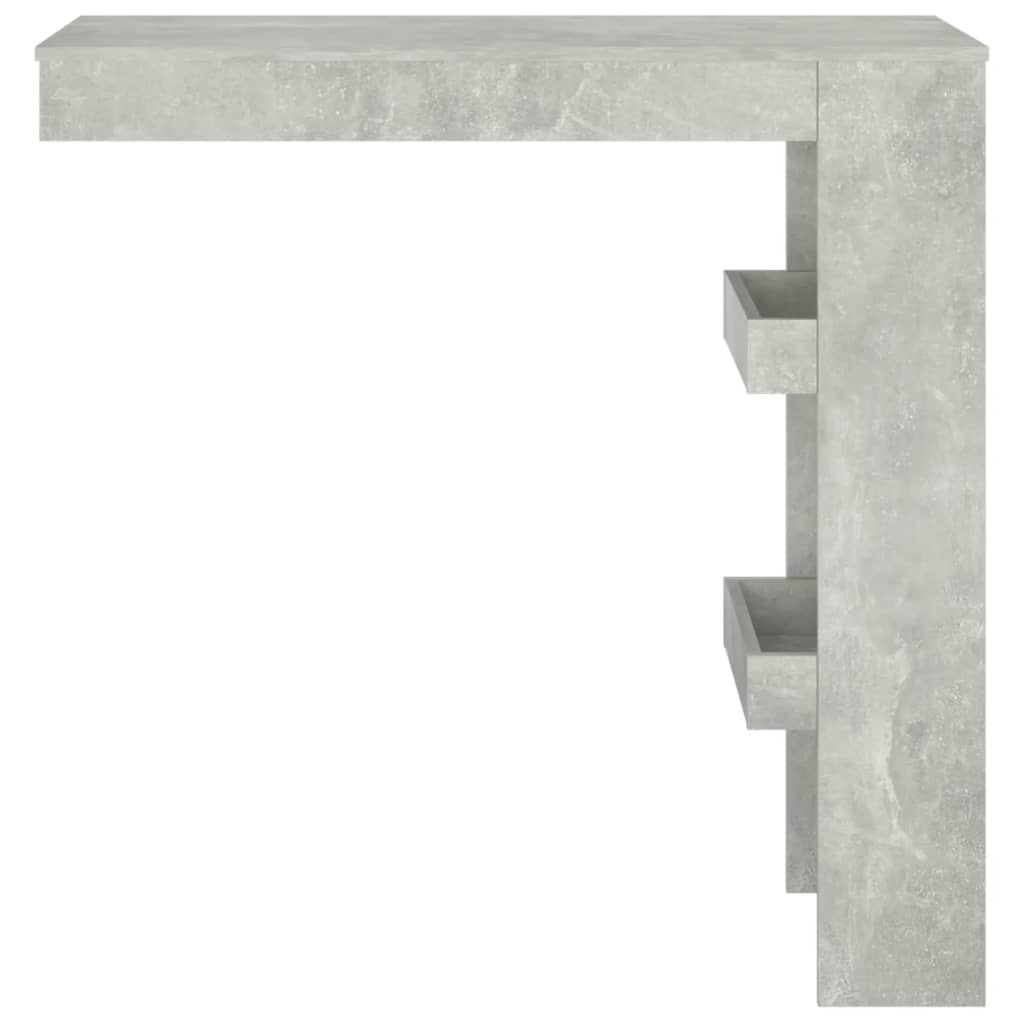 Væghængt barbord betongrå 102x45x103,5 cm træmateriale