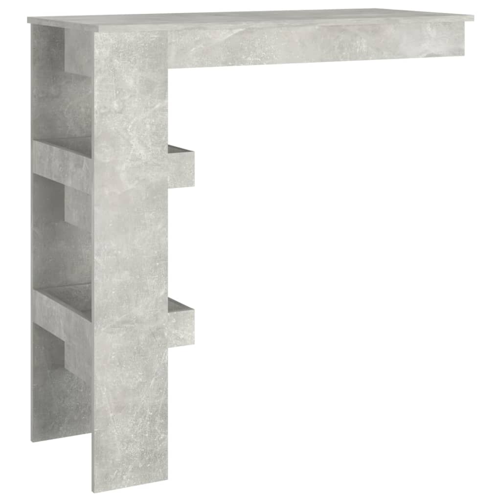 Væghængt barbord betongrå 102x45x103,5 cm træmateriale