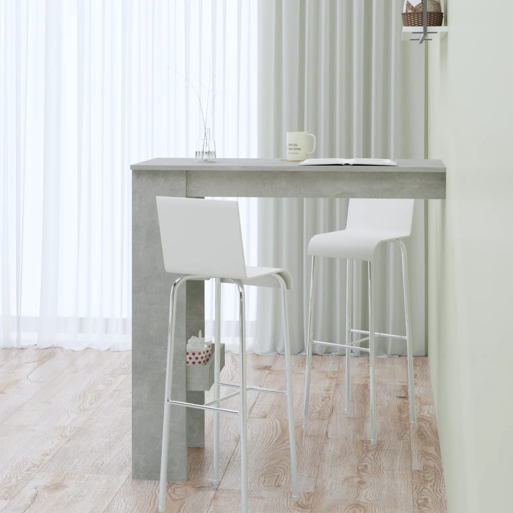 Væghængt barbord betongrå 102x45x103,5 cm træmateriale