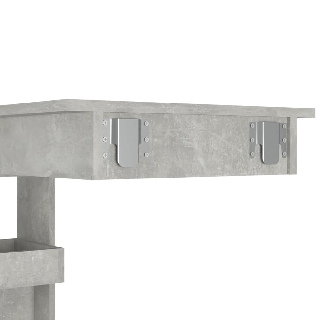 Væghængt barbord betongrå 102x45x103,5 cm træmateriale