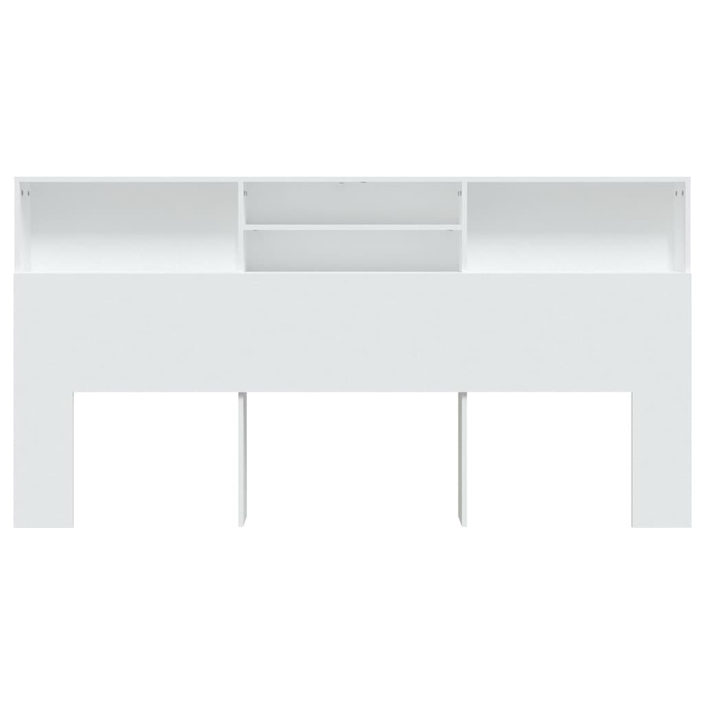Sengegavl med hylder Hvid 200x19x103,5 cm