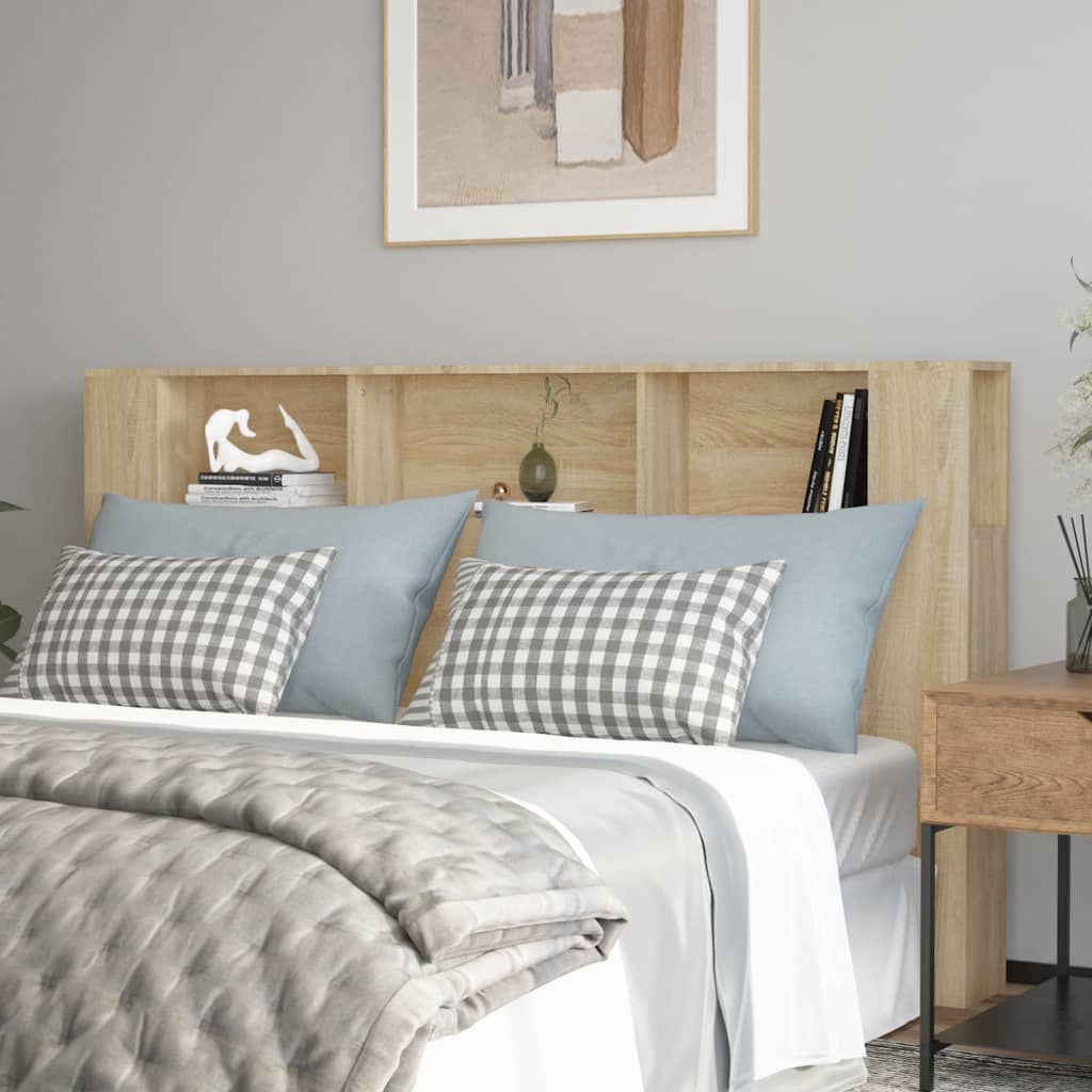 Sengegavl med hylder Sonoma eg 180x18,5x104,5 cm