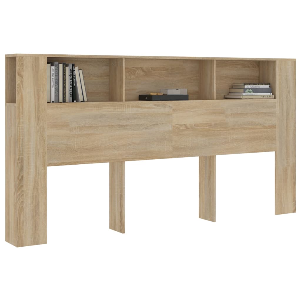 Sengegavl med hylder Sonoma eg 200x18,5x104,5 cm